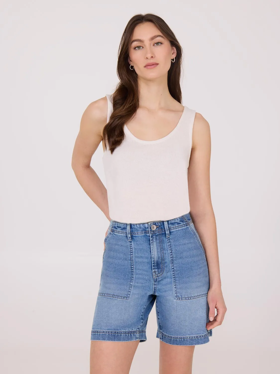 Denim Bermuda Shorts trend detail