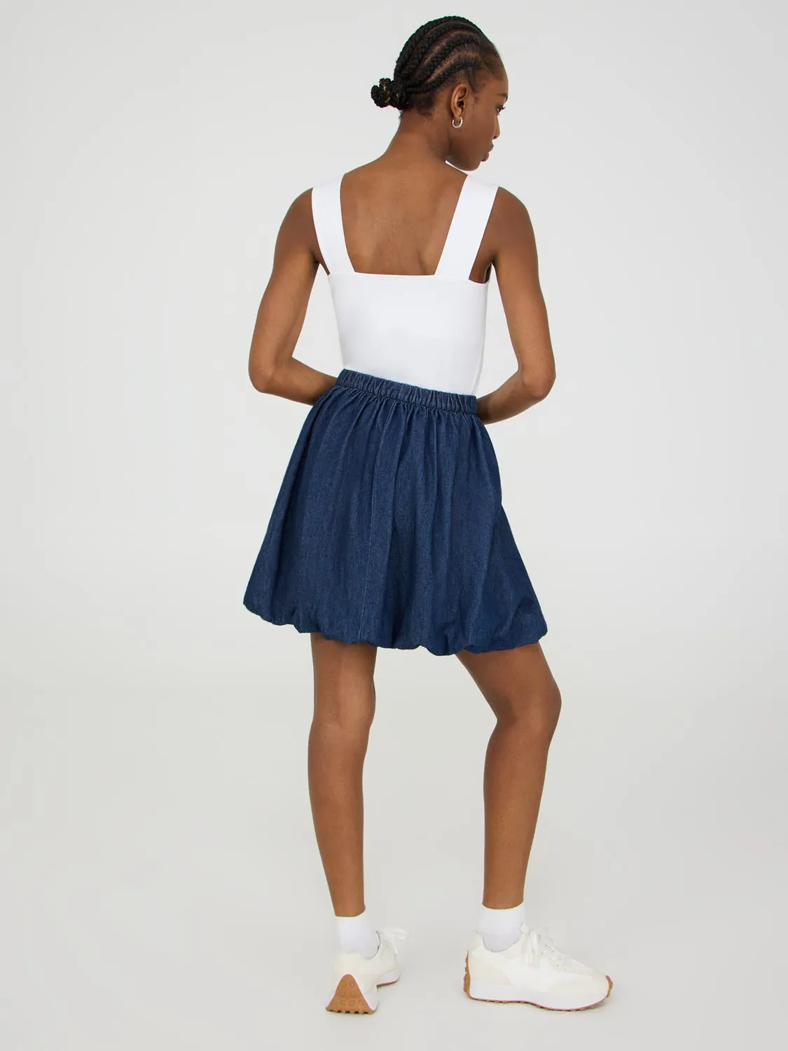 Denim Bubble Hem Skirt free match