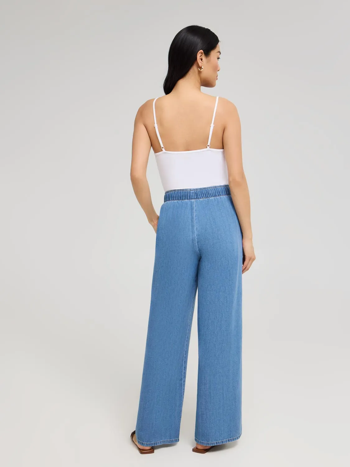Denim Wide-Leg Pants quality assured