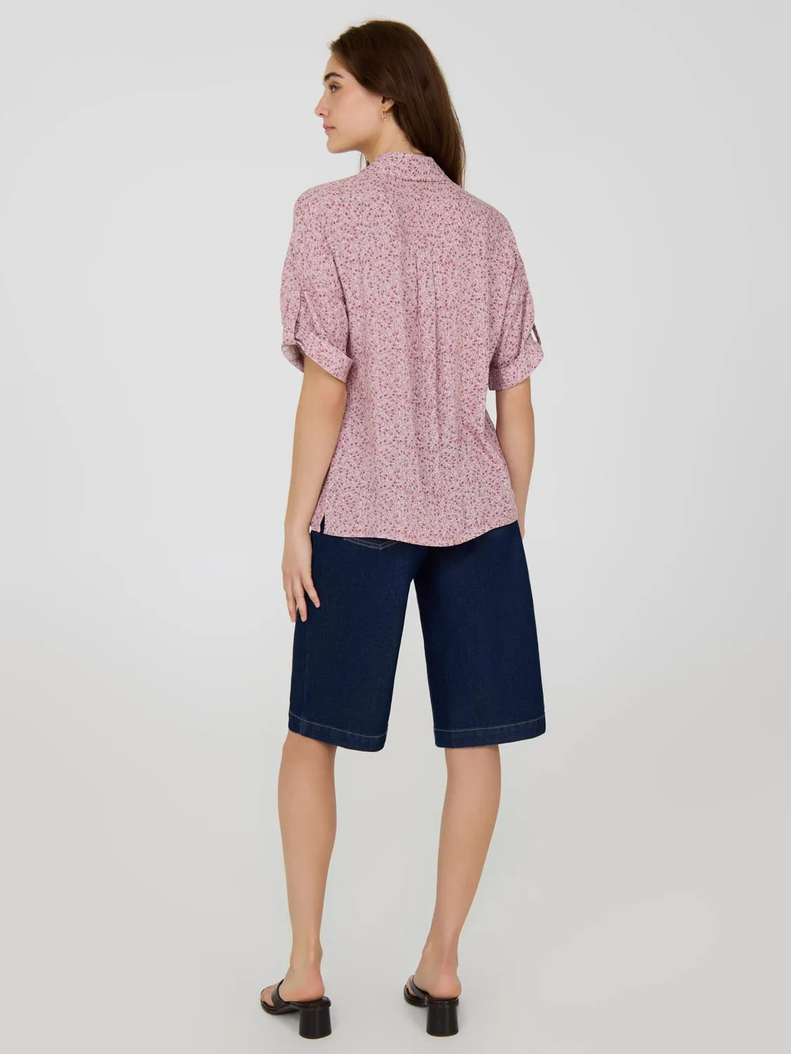 Ditsy Print Short Sleeve Blouse Smart Casual