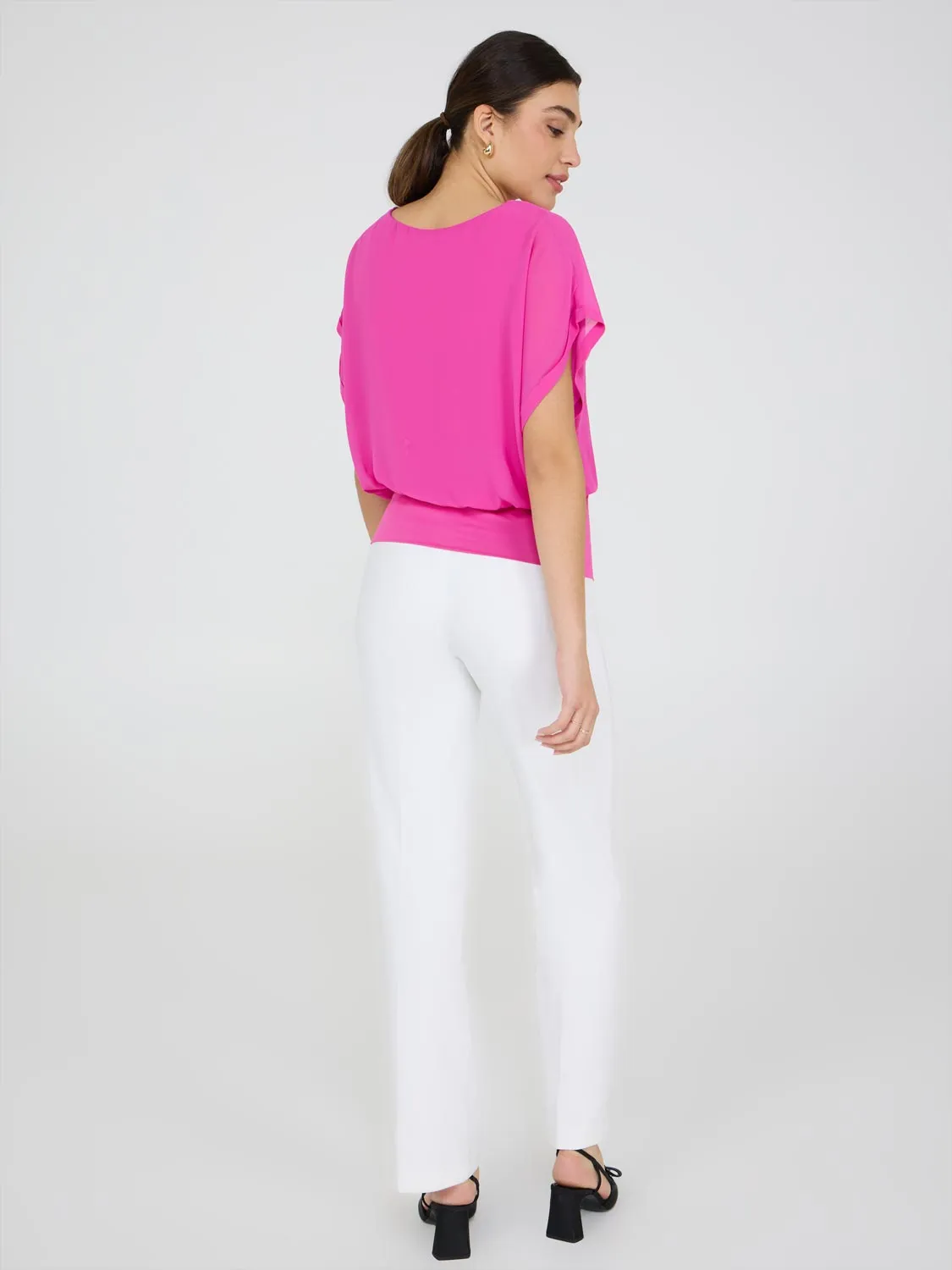 Dolman Sleeve Chiffon Top With Cami Retro Mood