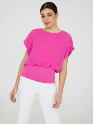 Dolman Sleeve Chiffon Top With Cami Casual Edge