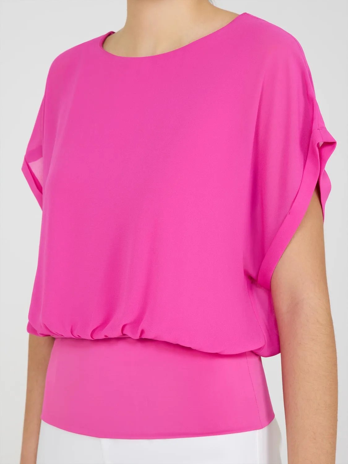 Dolman Sleeve Chiffon Top With Cami Easy Outfit