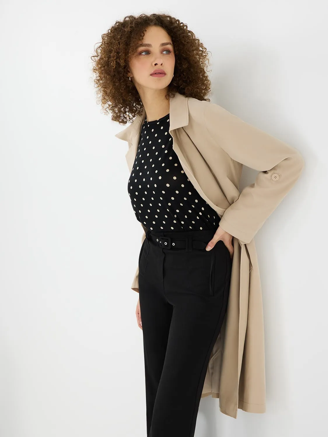 Dot Print Raglan Sleeve T-Shirt Sunset Feels