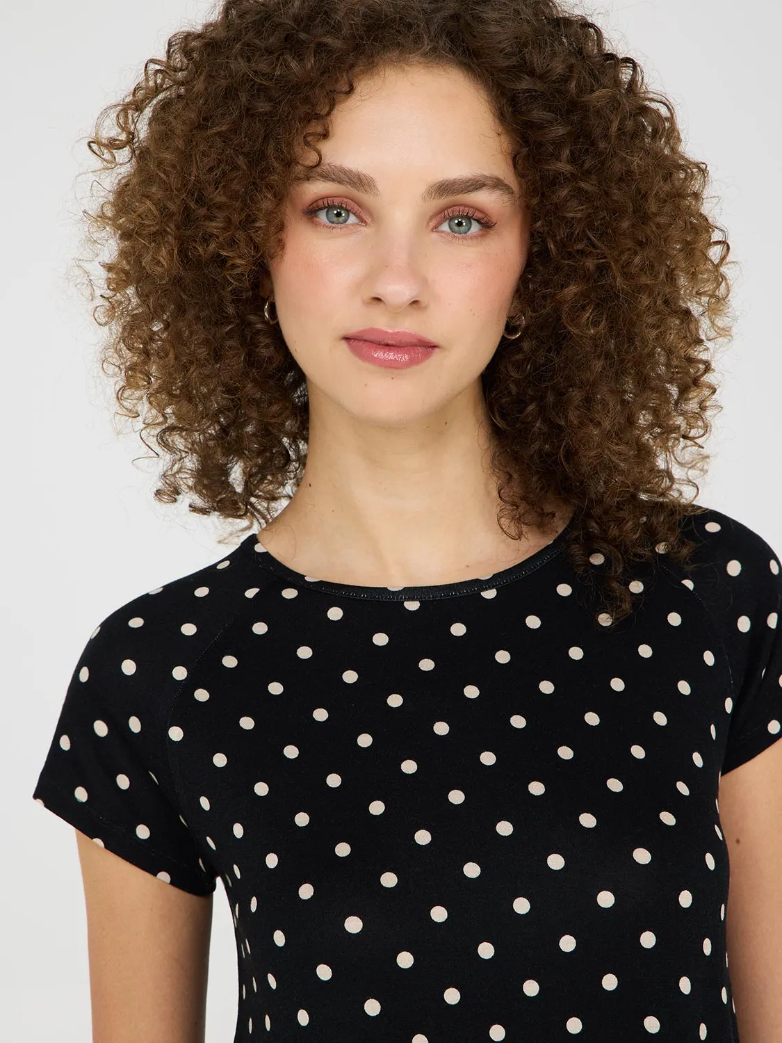 Dot Print Raglan Sleeve T-Shirt Outdoor Moments