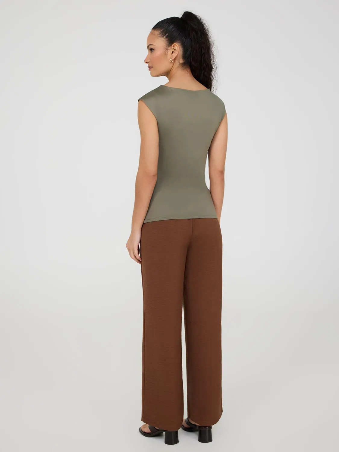 Double Layer Boat Neck Sleeveless Top beach ready