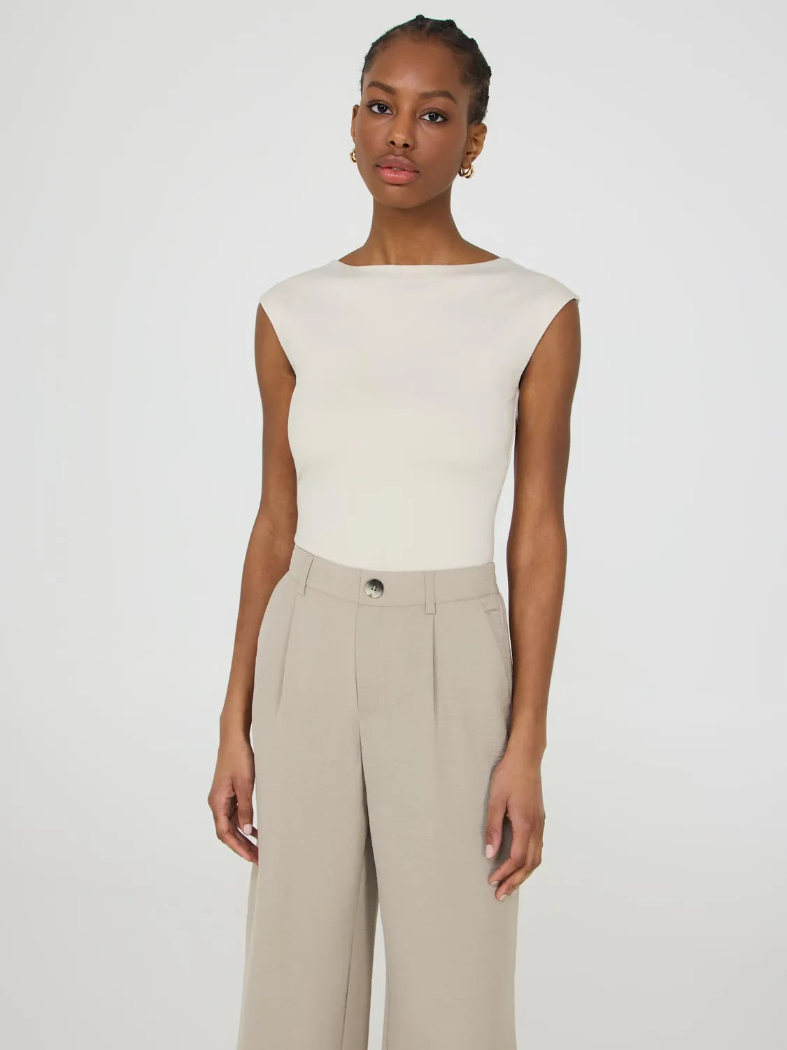 Double Layer Boat Neck Sleeveless Top active core