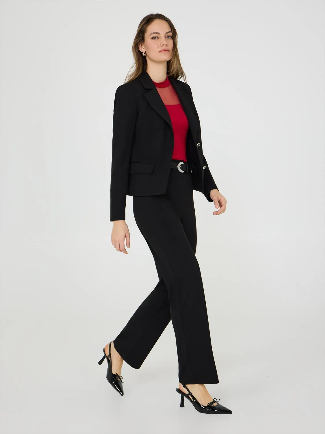 Double Layer Mesh Yoke Top everyday ease