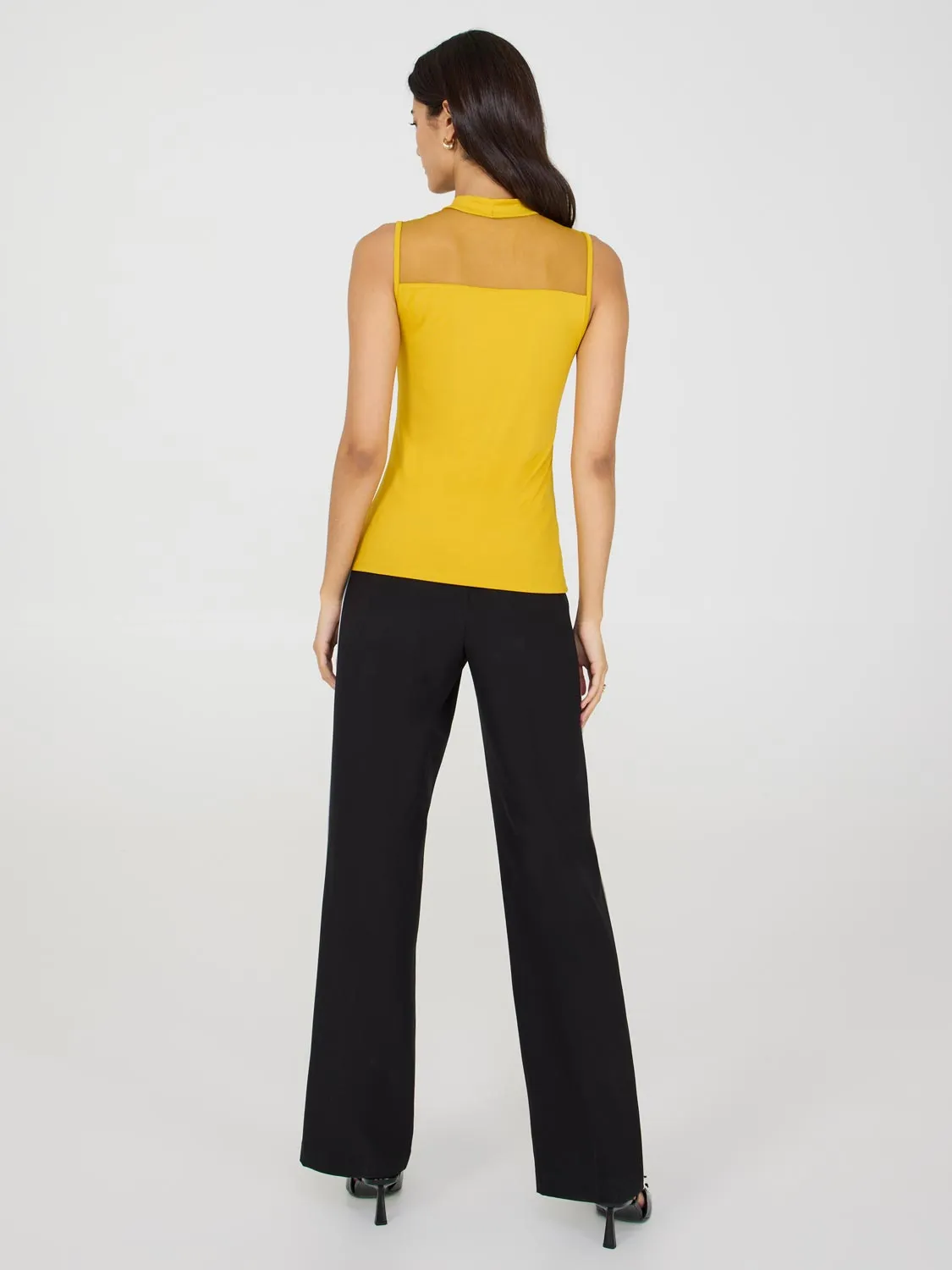 Double Layer Mesh Yoke Top urban ease