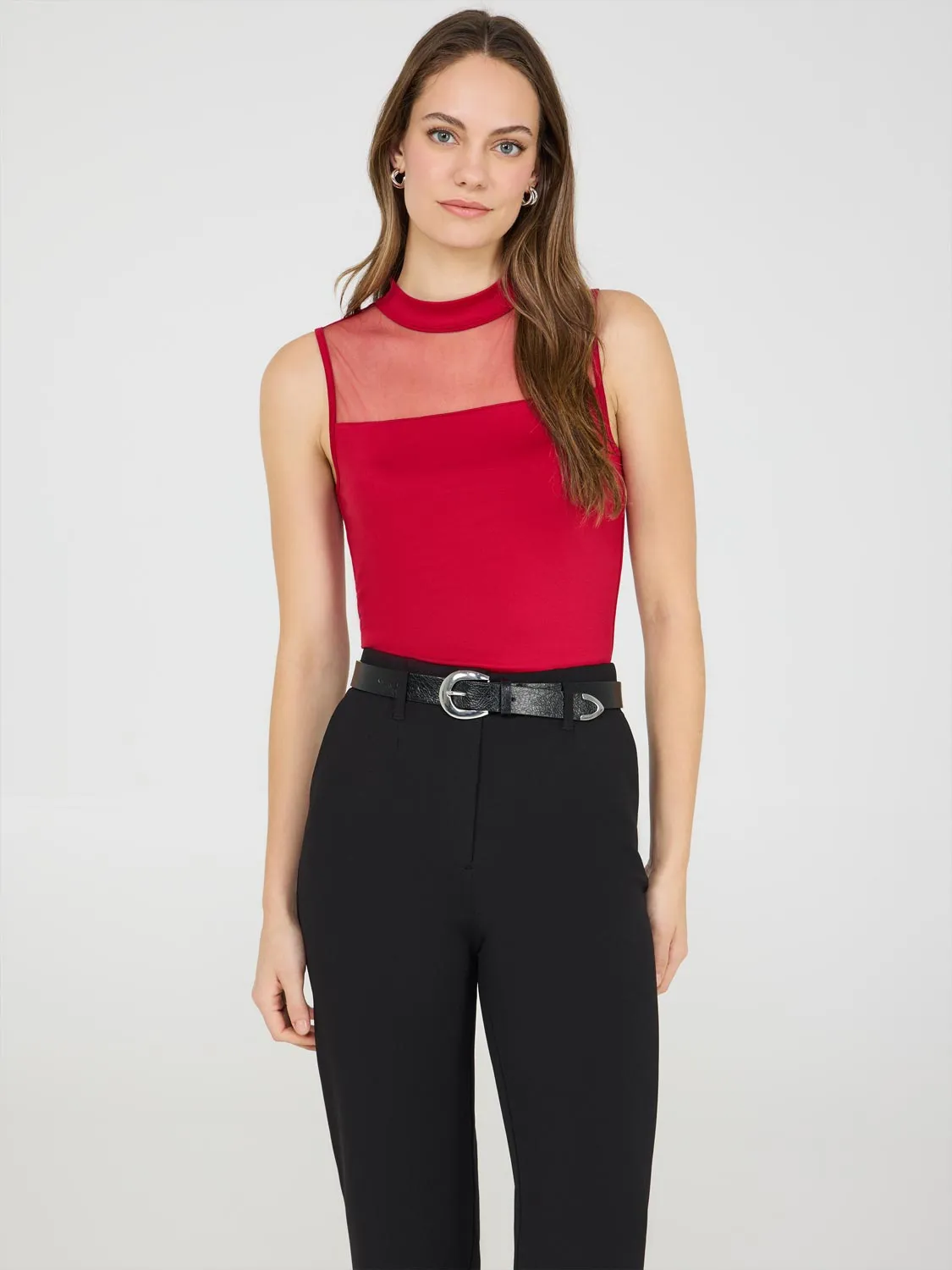Double Layer Mesh Yoke Top style shift