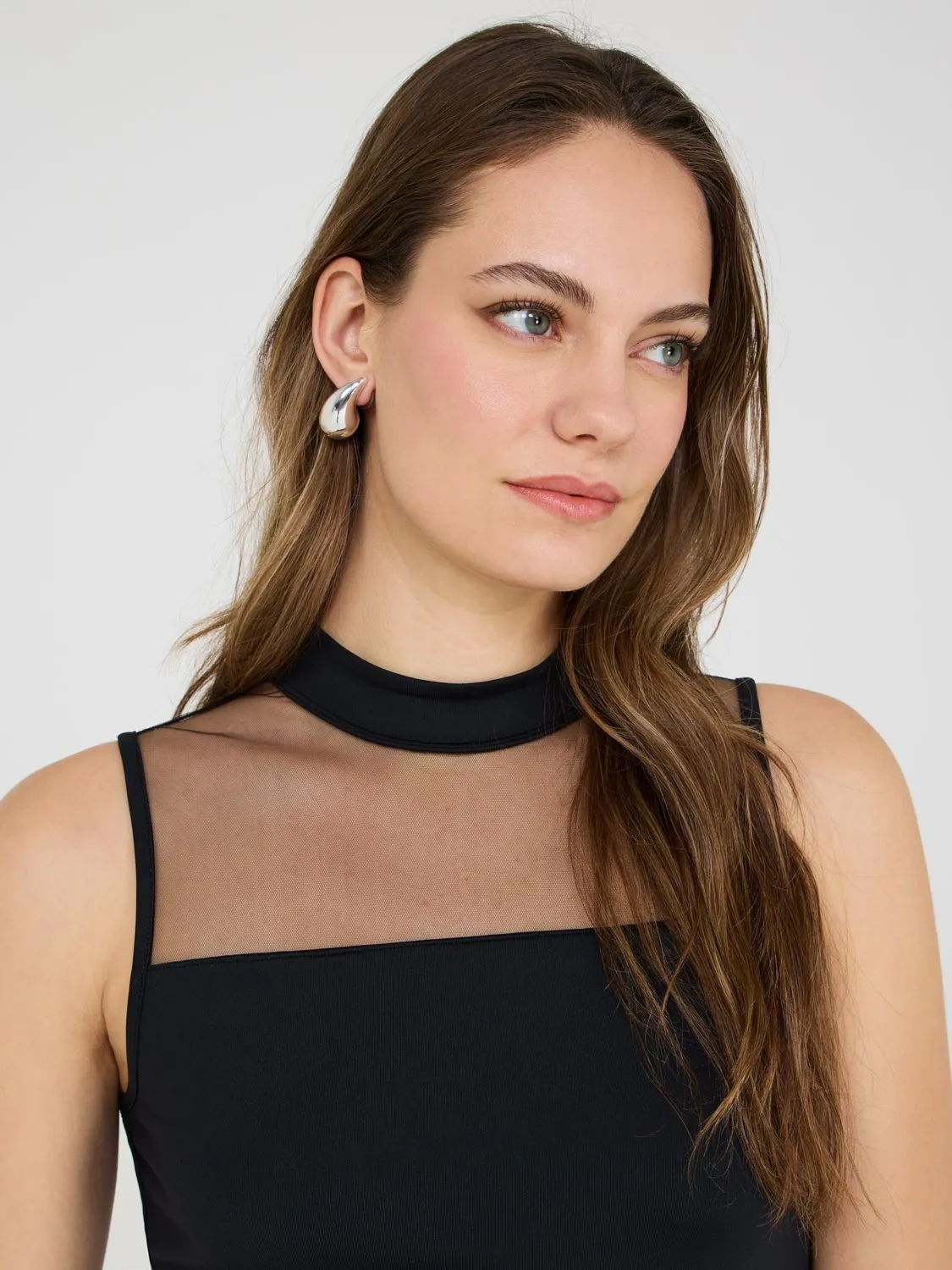 Double Layer Mesh Yoke Top breezy comfort