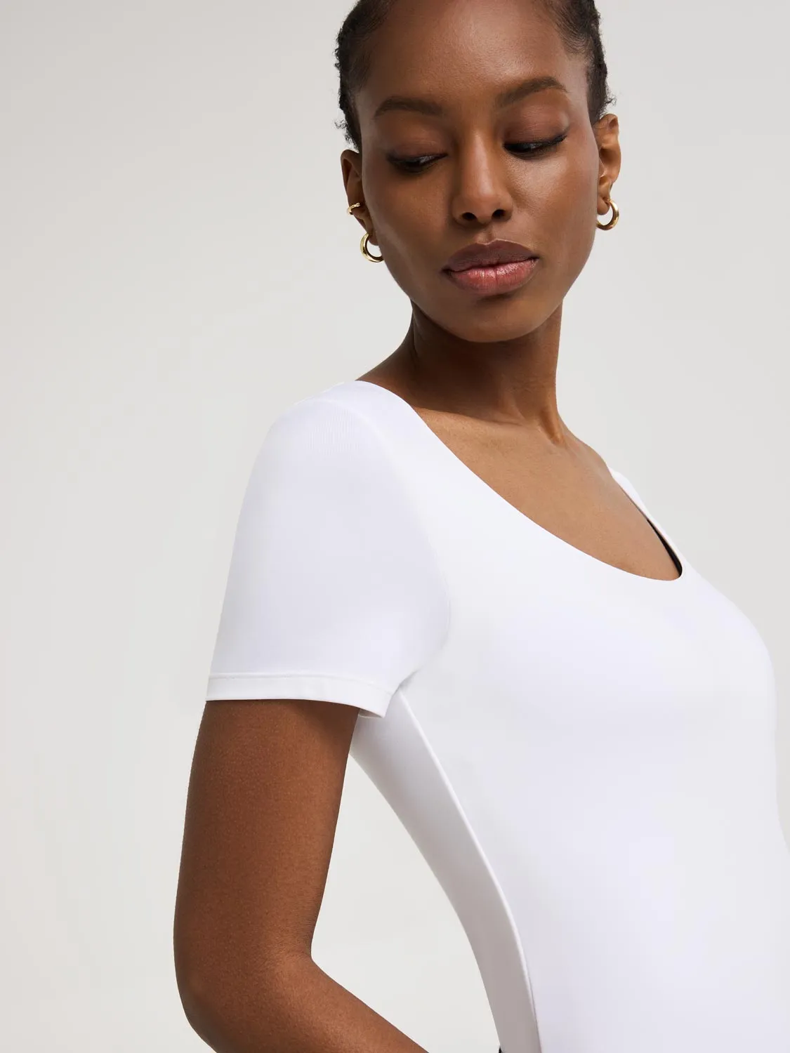 Double Layer Scoop Neck T-Shirt Chill Mode