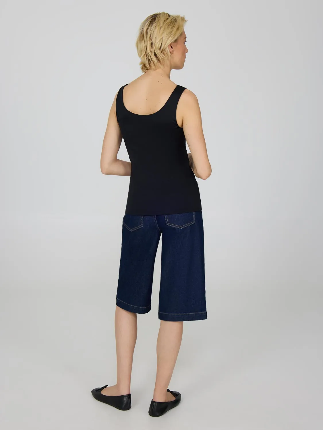 Double Layer Scoop Neck Tank Top indoor soft