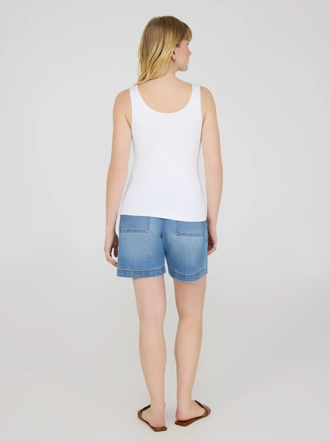 Double Layer Scoop Neck Tank Top hybrid style