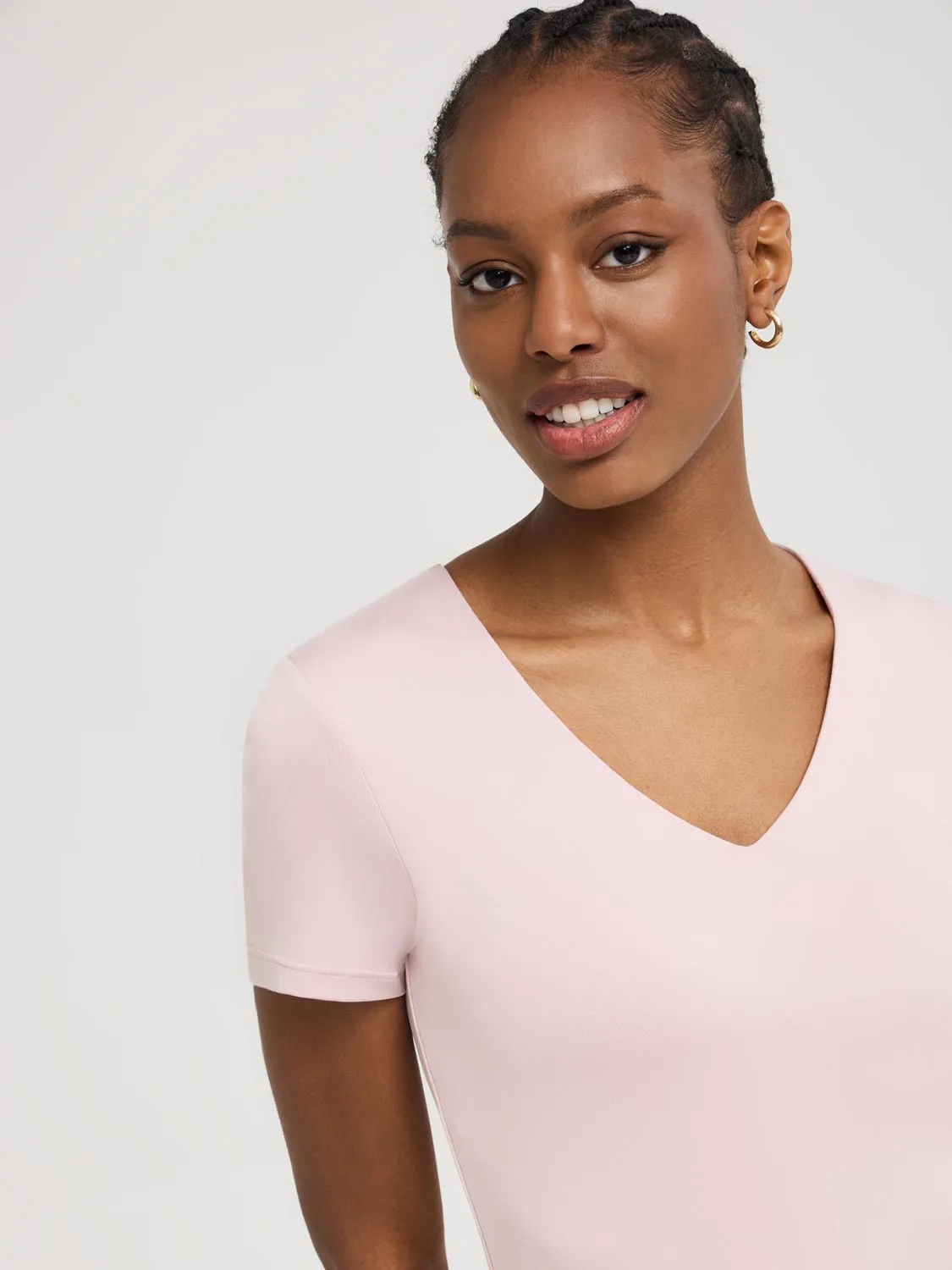 Double Layer V-Neck T-Shirt Quick Style