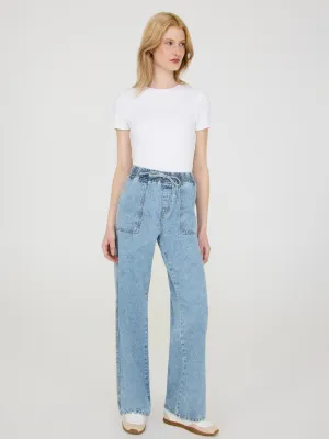 Drawstring Wide-Leg Jeans urban fashion