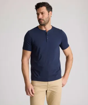 EcoSoft Short-Sleeve Henley daily wear