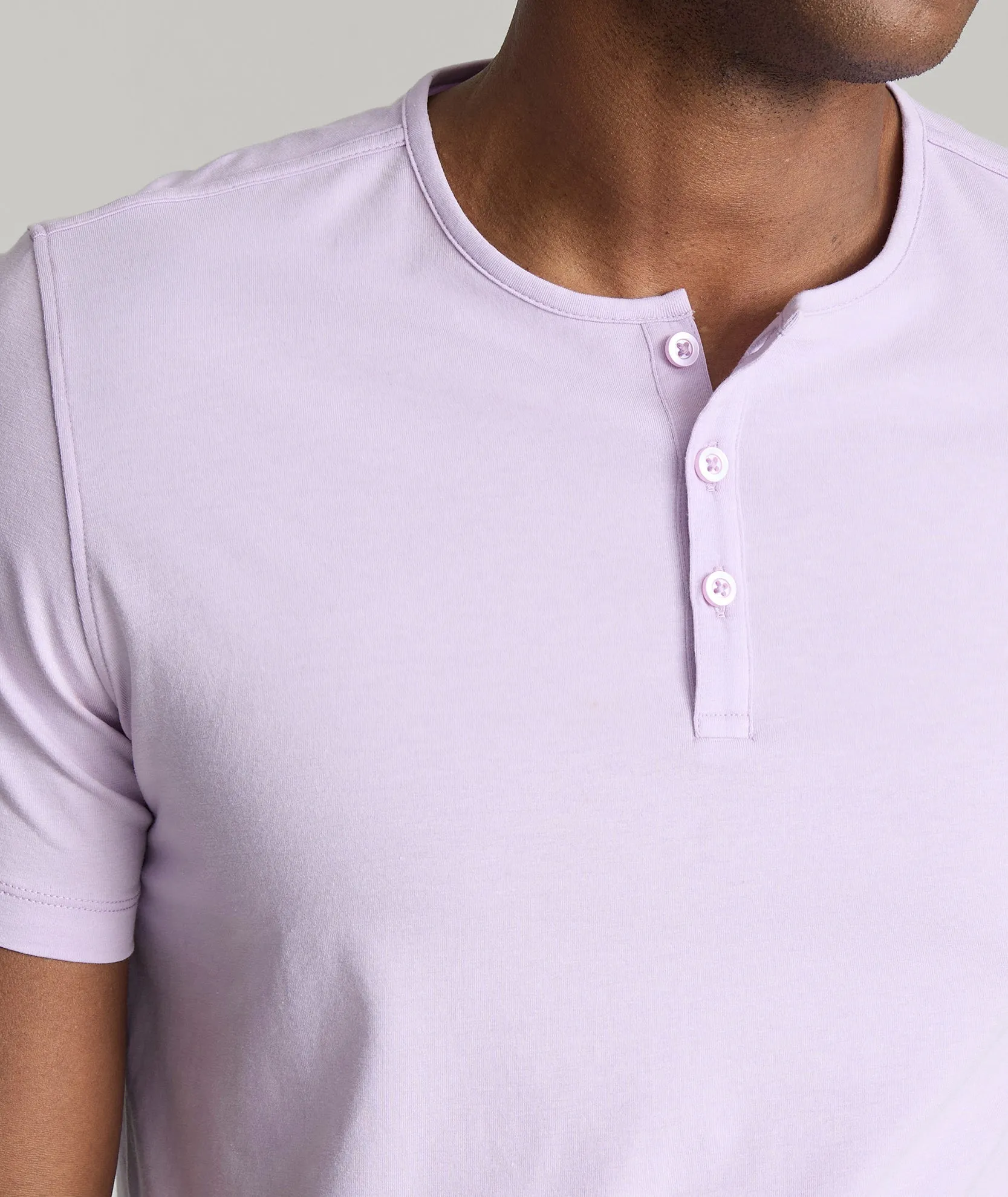 EcoSoft Short-Sleeve Henley cool daily