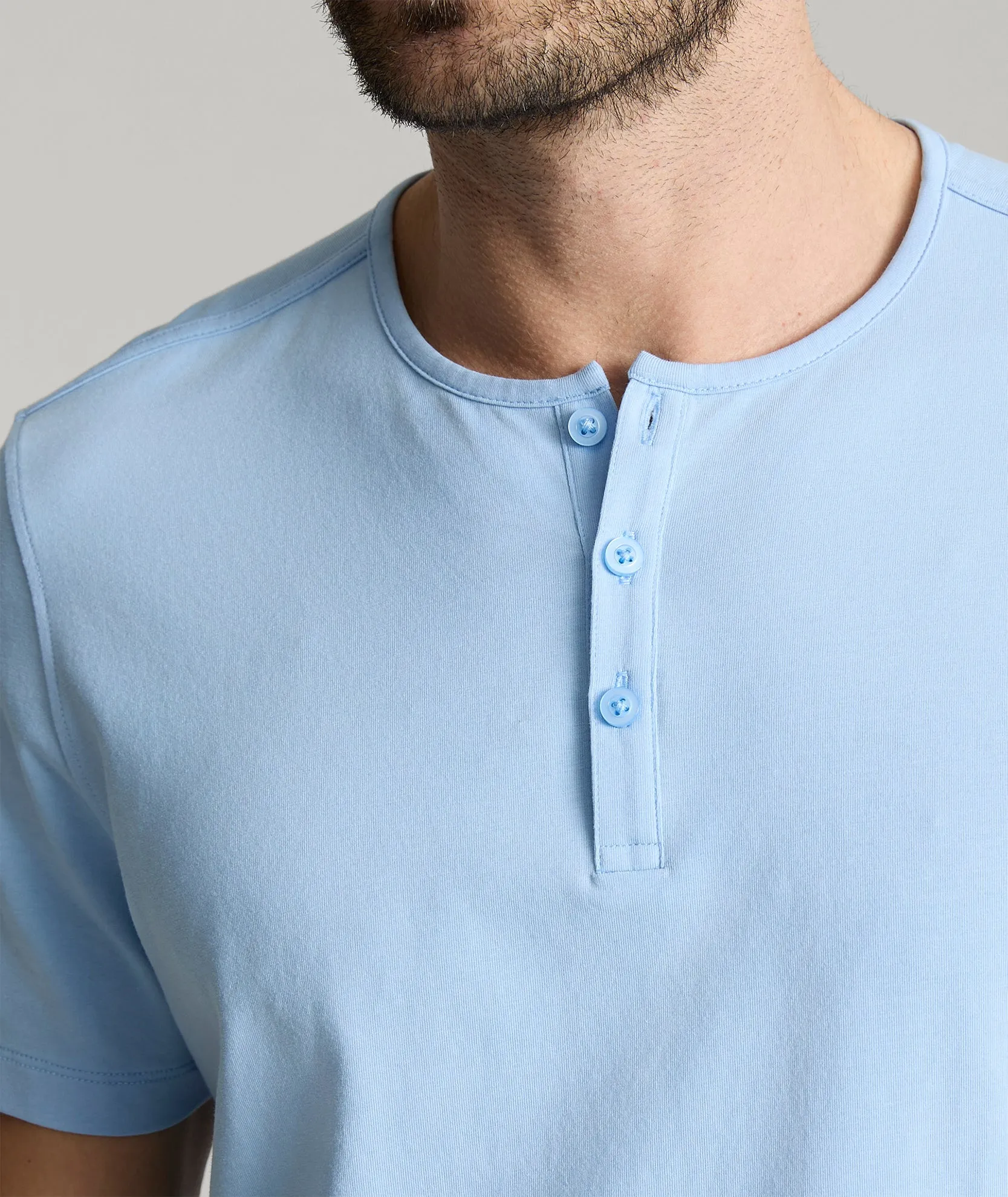 EcoSoft Short-Sleeve Henley simple pick