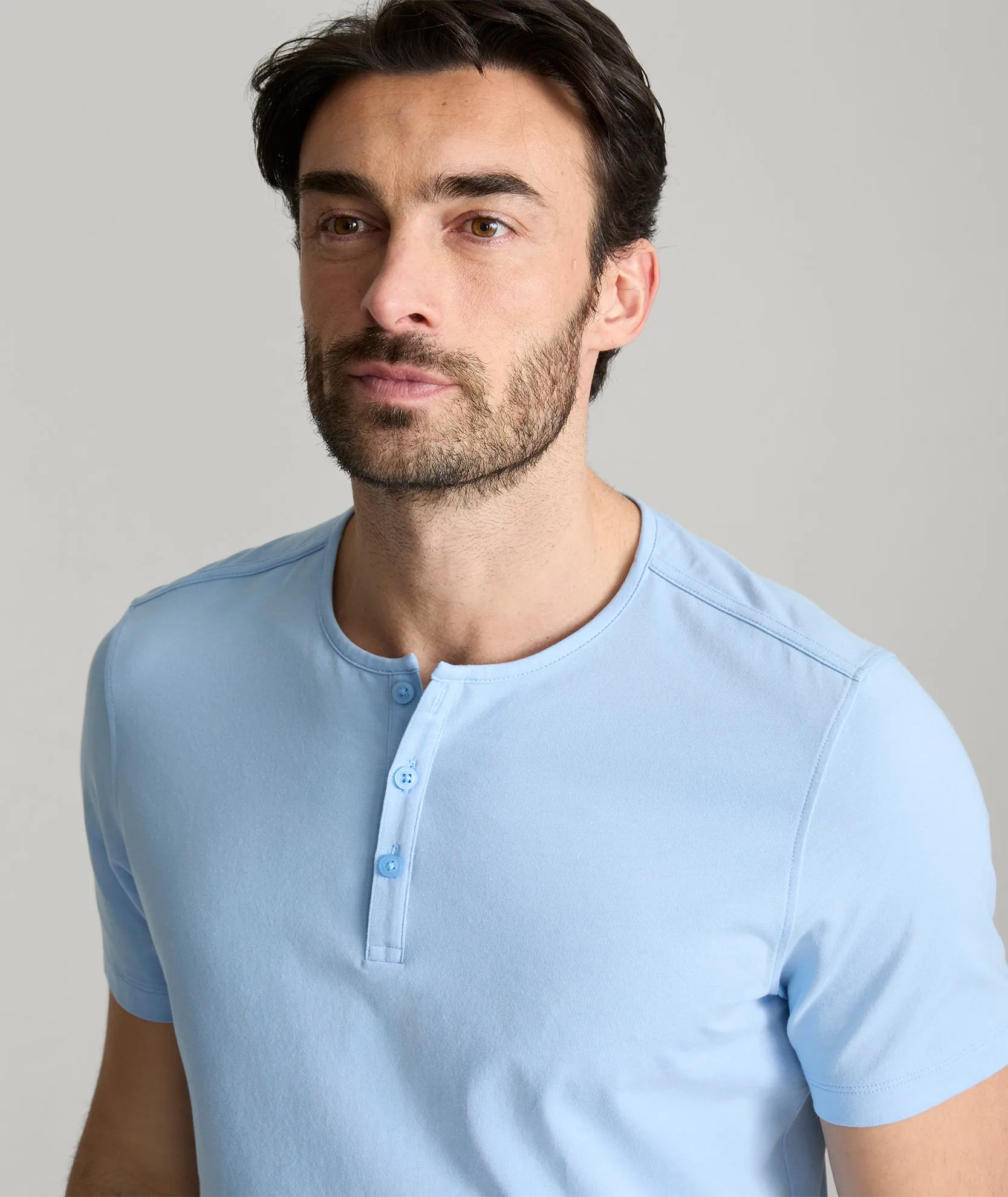 EcoSoft Short-Sleeve Henley every body