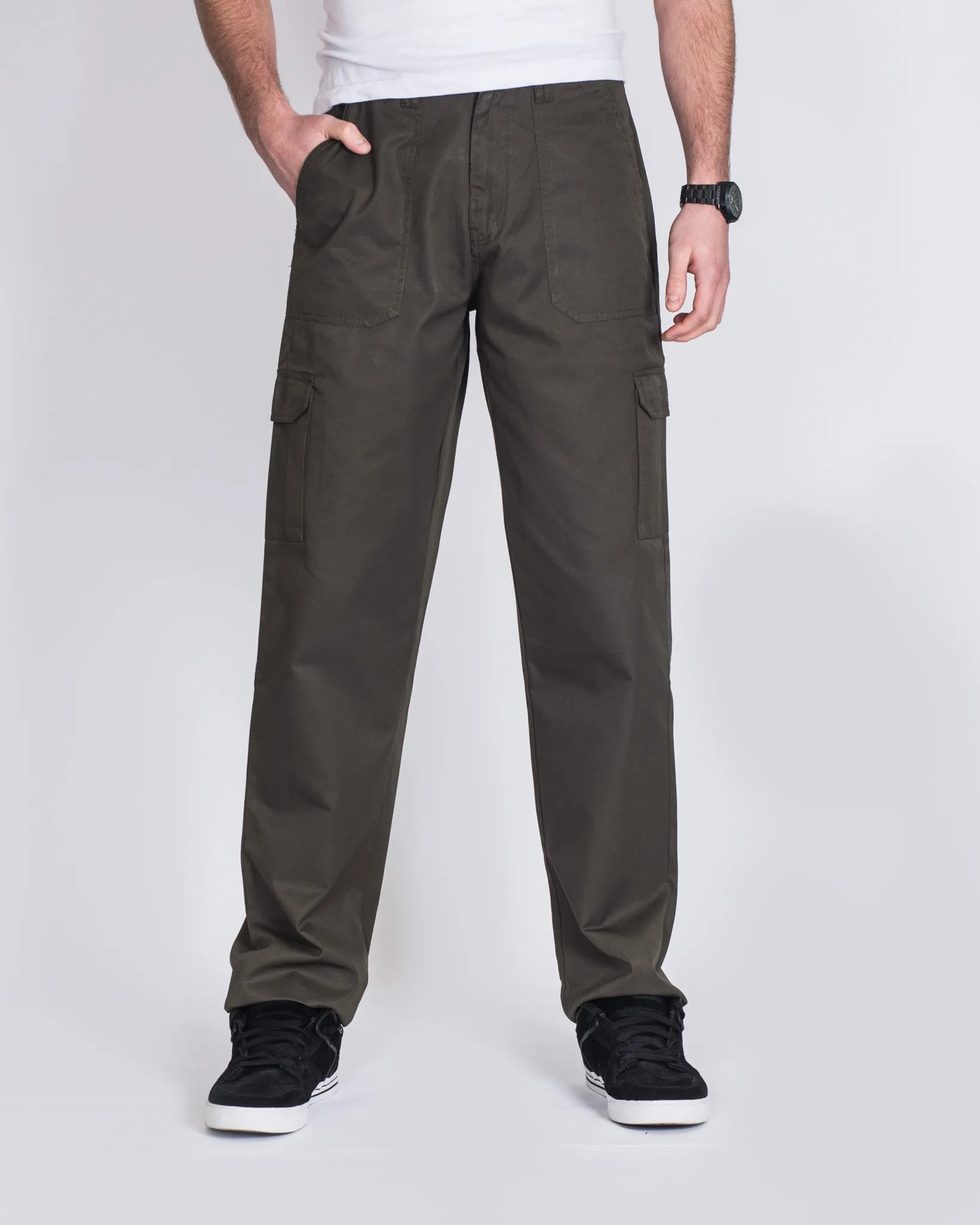 Ed Baxter Heavy Duty Tall Combat Trousers (khaki) denim look