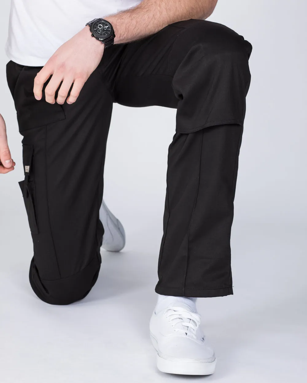 Ed Baxter Multi Pocket Tall Workwear Trousers (black) urban roughness