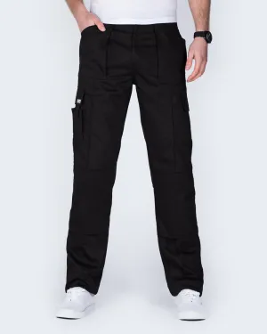 Ed Baxter Multi Pocket Tall Workwear Trousers (black) tech fabric