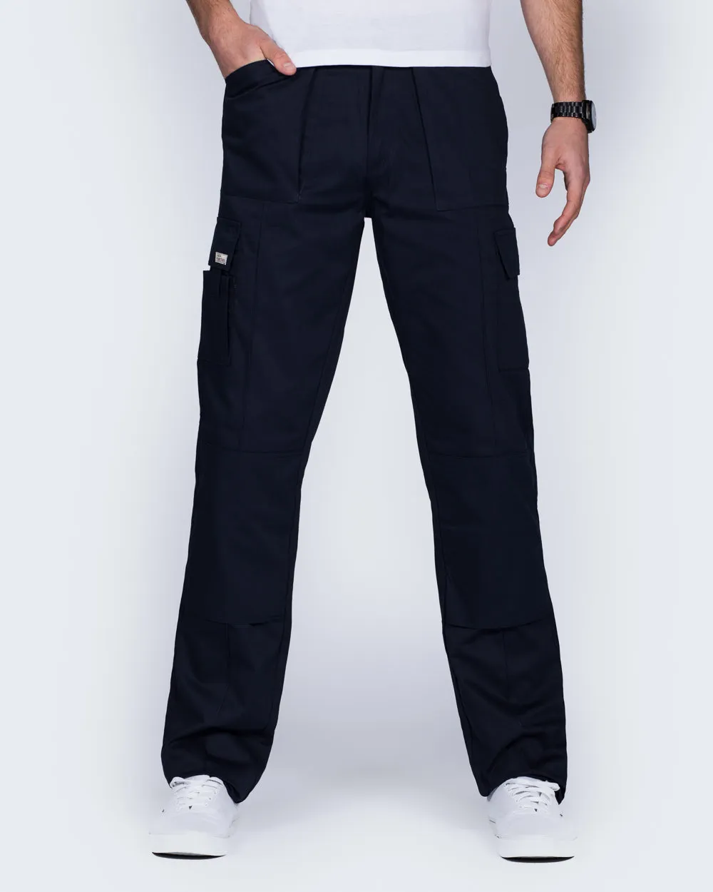 Ed Baxter Multi Pocket Tall Workwear Trousers (navy) wind breaker
