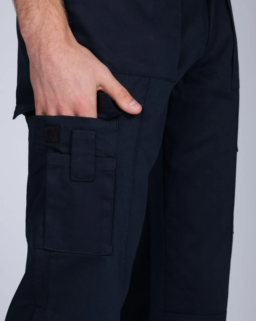 Ed Baxter Multi Pocket Tall Workwear Trousers (navy) heavy duty wear