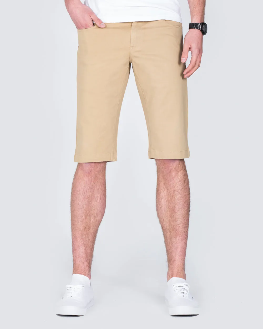 Ed Baxter Slim Fit Stretch Chino Shorts (beige) vibrant youth