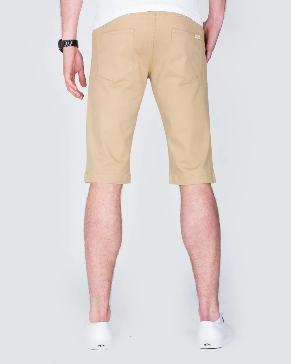 Ed Baxter Slim Fit Stretch Chino Shorts (beige) sport design