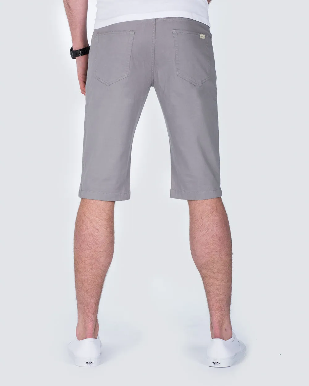 Ed Baxter Slim Fit Stretch Chino Shorts (grey) urban casual