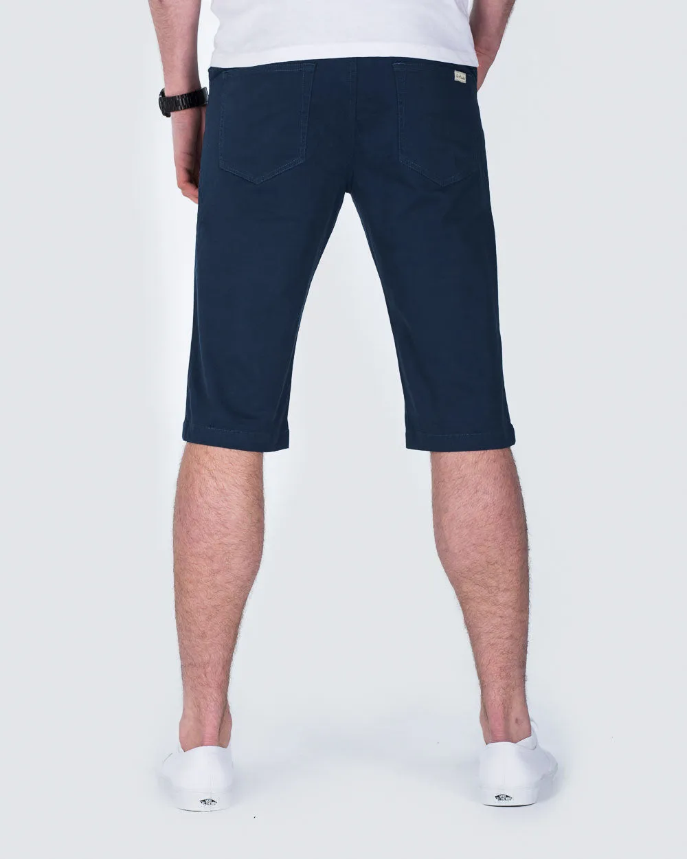 Ed Baxter Slim Fit Stretch Chino Shorts (navy) comfort match