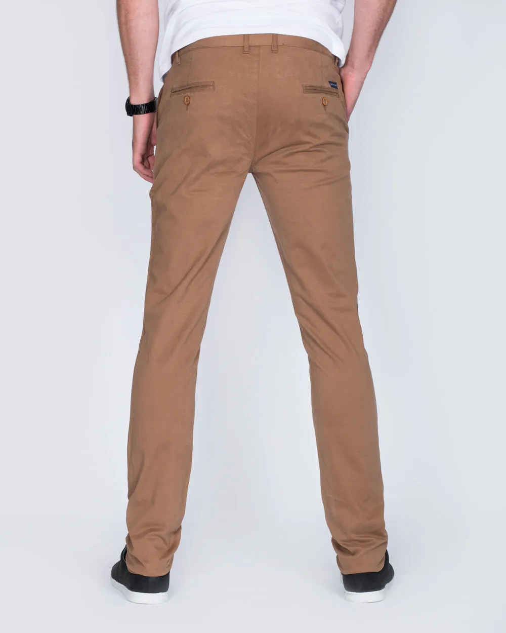 Ed Baxter Slim Fit Tall Chinos (bronze) modern fit