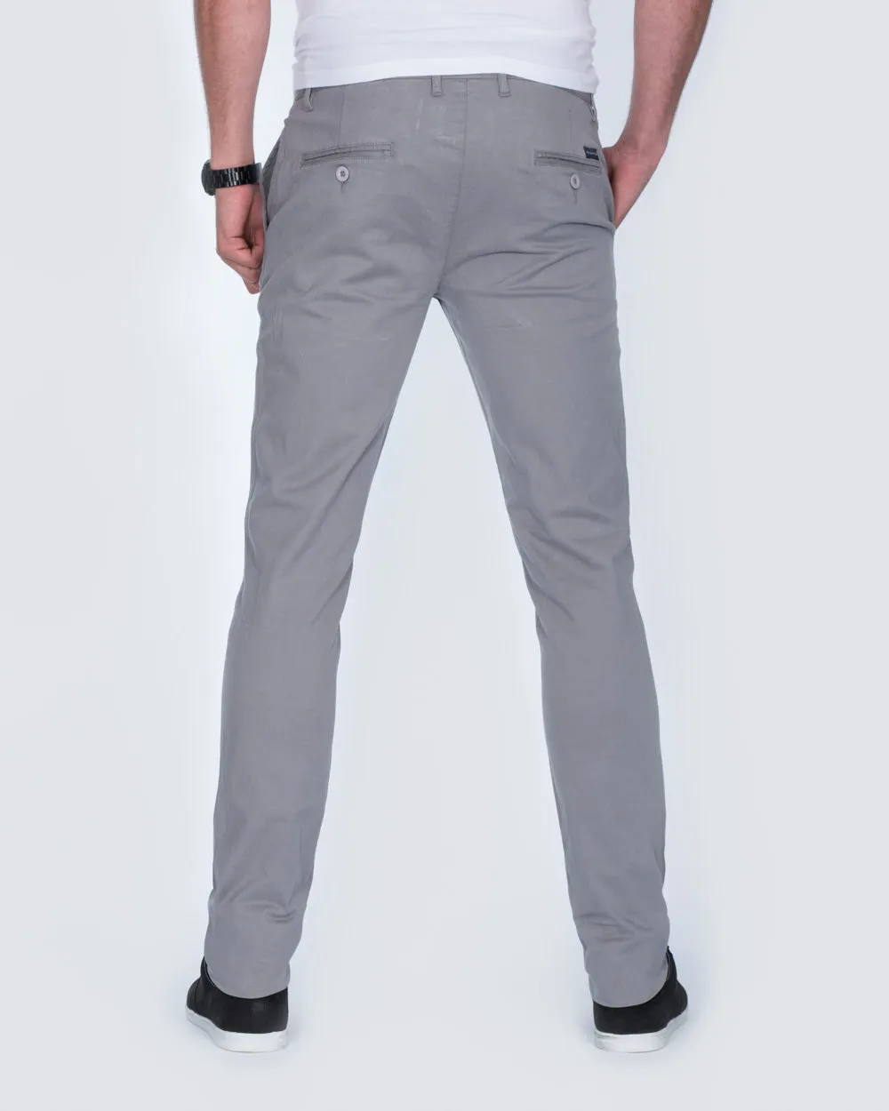 Ed Baxter Slim Fit Tall Chinos (grey) comfort wear