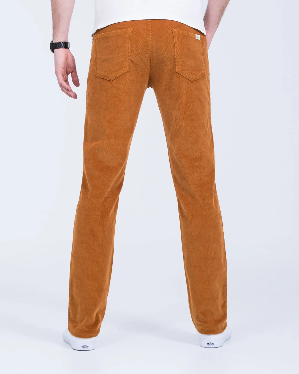 Ed Baxter Slim Fit Tall Cord Jeans (ginger) matte texture