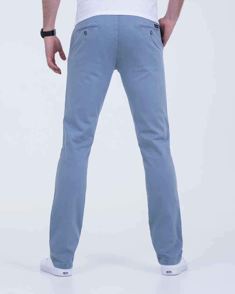 Ed Baxter Slim Fit Tall Garment-Dyed Chinos (storm blue) natural fibers