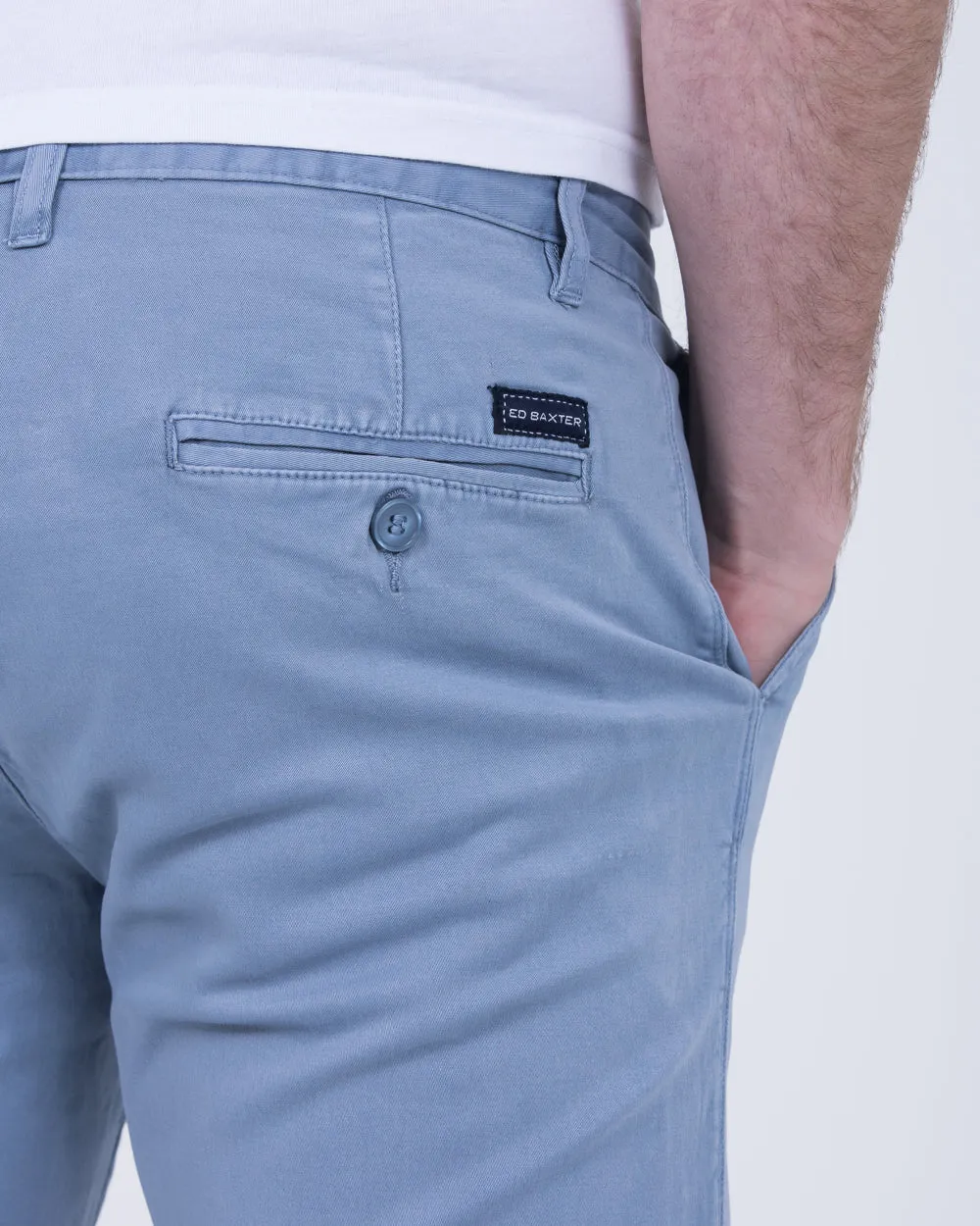 Ed Baxter Slim Fit Tall Garment-Dyed Chinos (storm blue) commute outfit