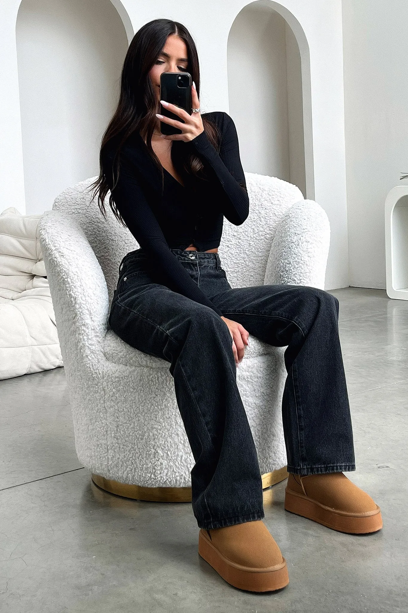 Eesha Platform Boots - Chestnut light and durable
