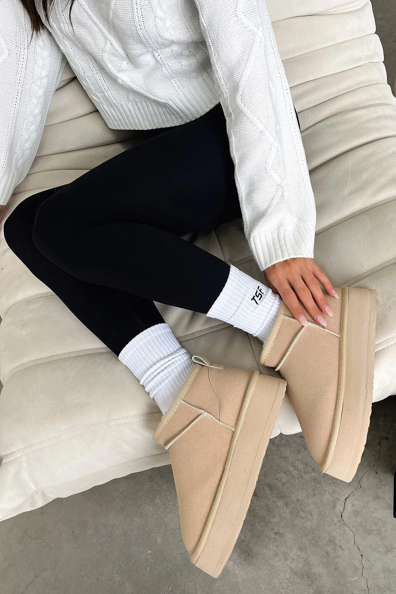 Eesha Platform Boots - Sand eco materials