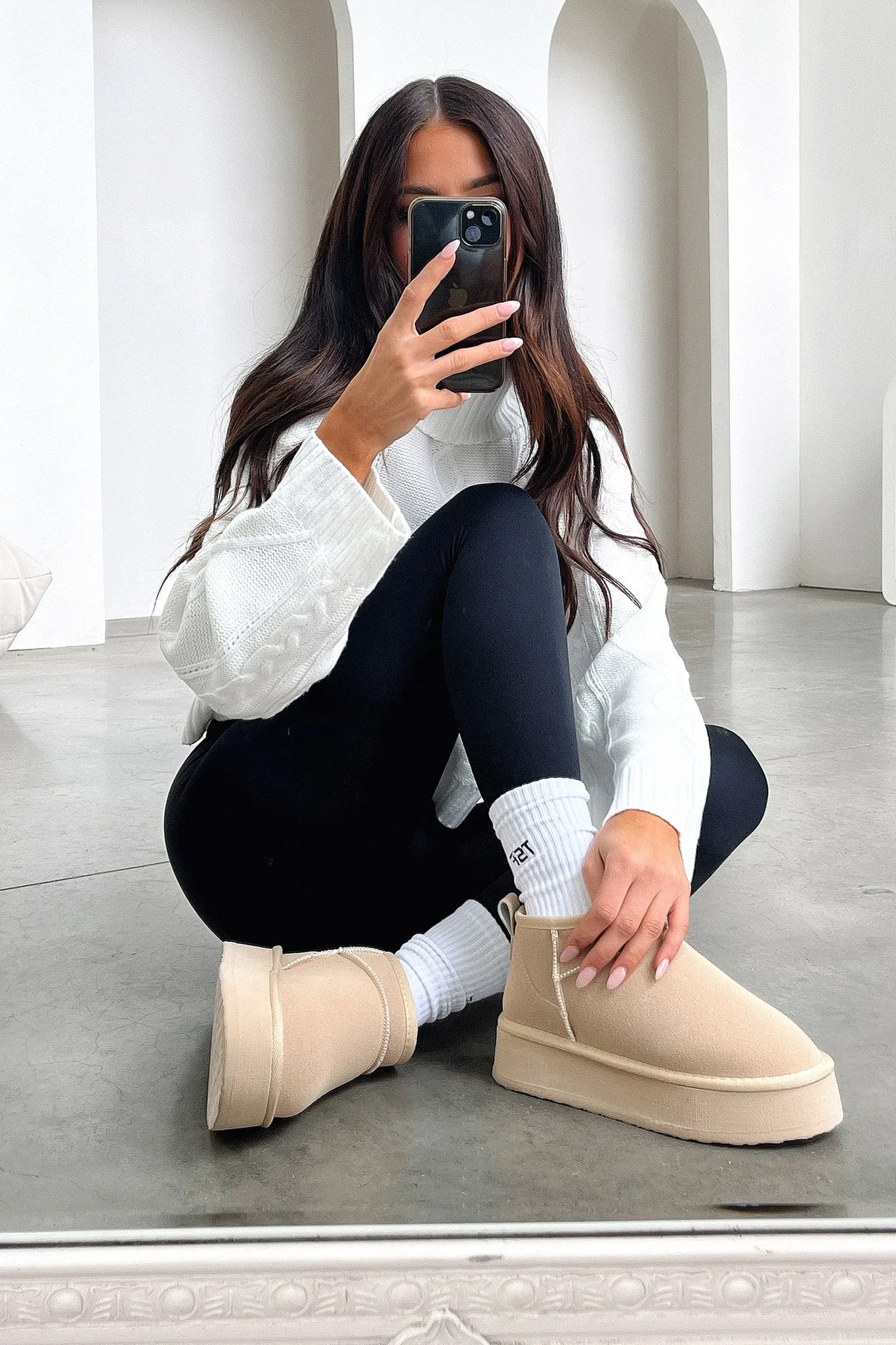 Eesha Platform Boots - Sand multi season