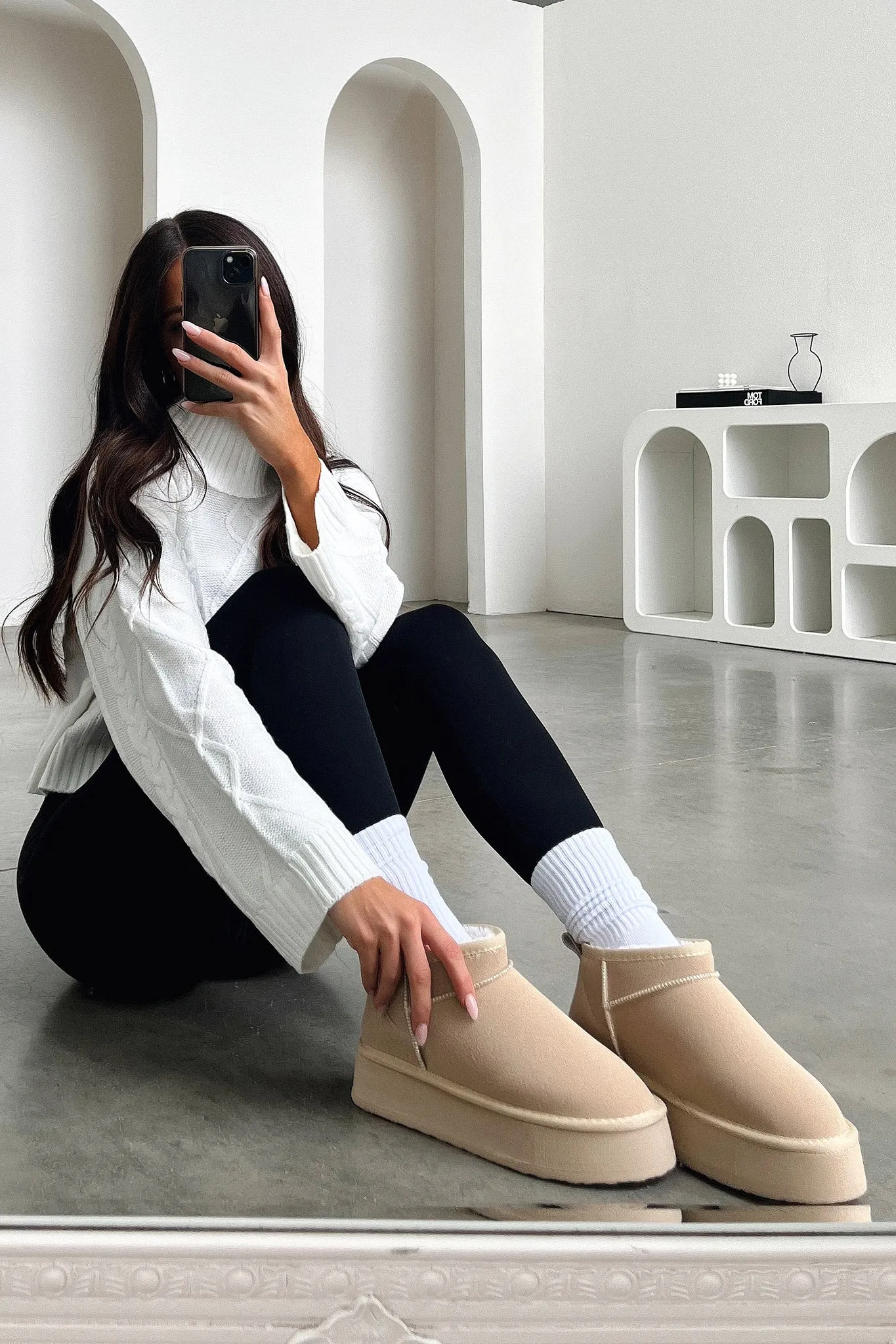 Eesha Platform Boots - Sand lightweight breathable