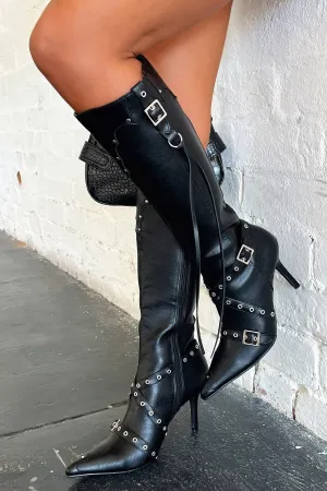 Electra Knee High Boots - Black reflective strip