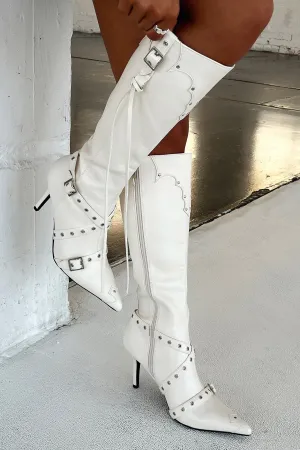 Electra Knee High Boots - Cream safety guard