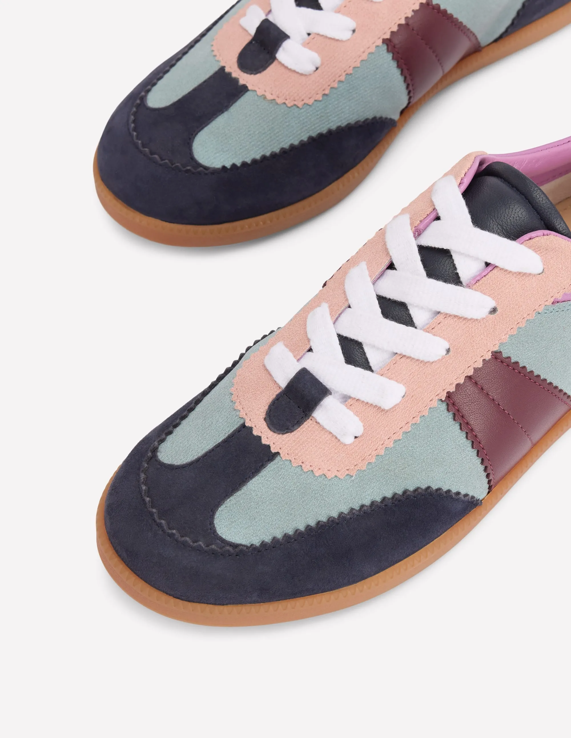 Erin Retro Tennis Trainers-Cord Colourblock solo run