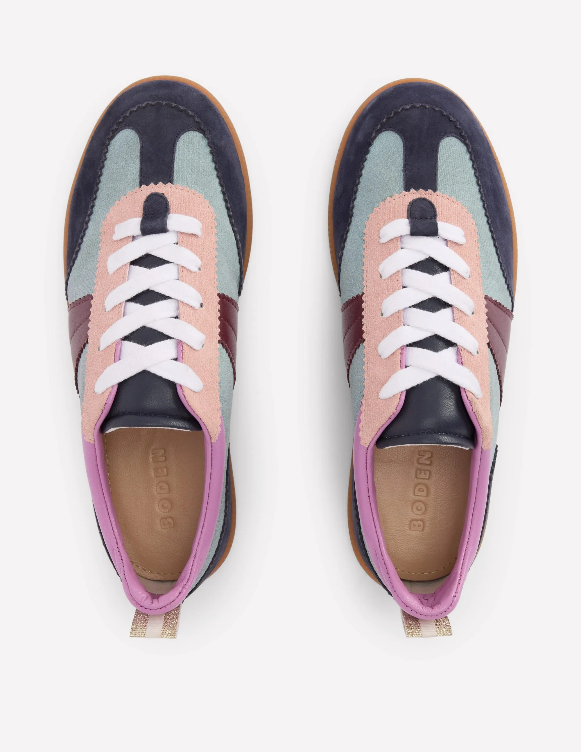 Erin Retro Tennis Trainers-Cord Colourblock outdoor durable