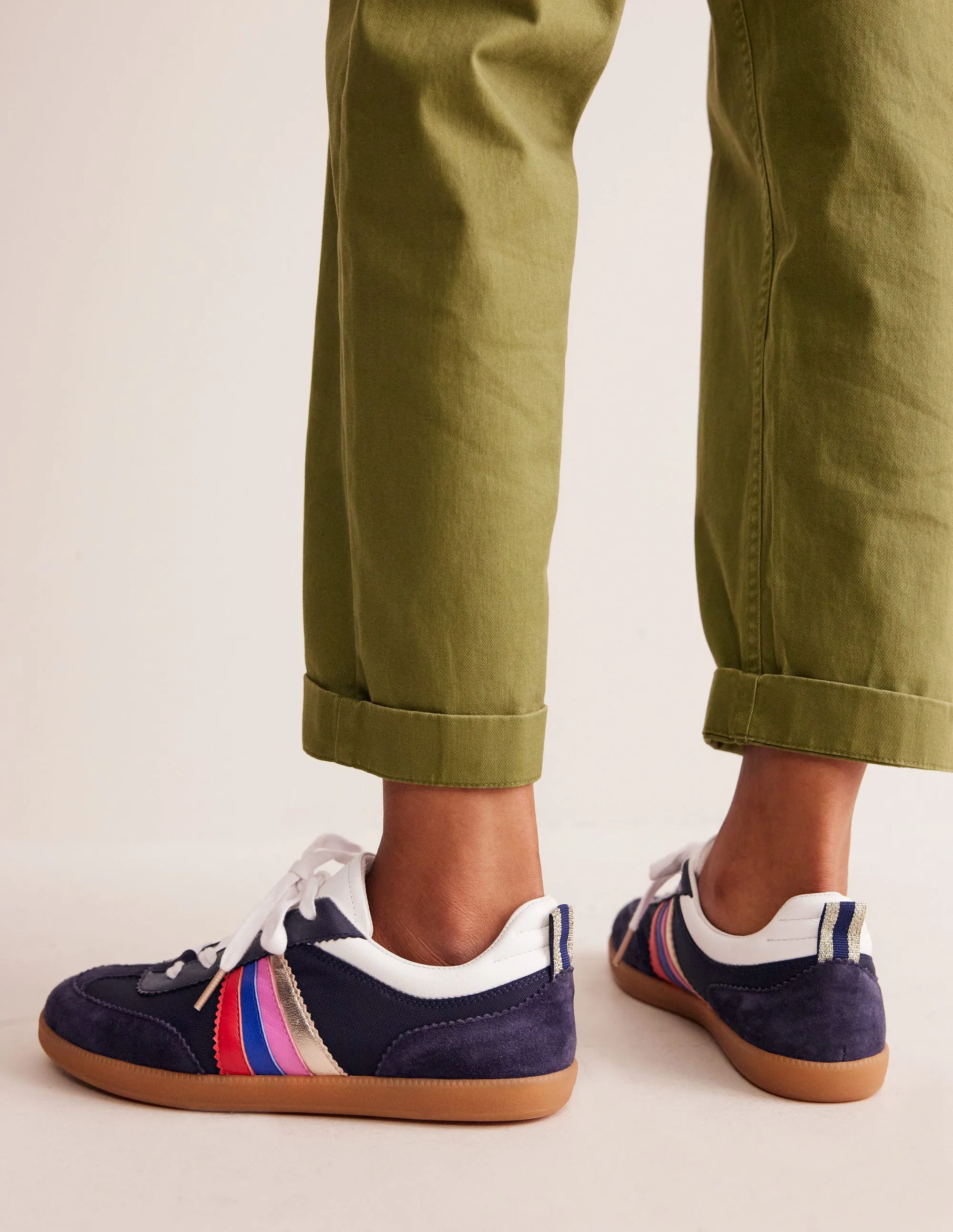 Erin Retro Tennis Trainers-Navy/Rainbow daily comfort