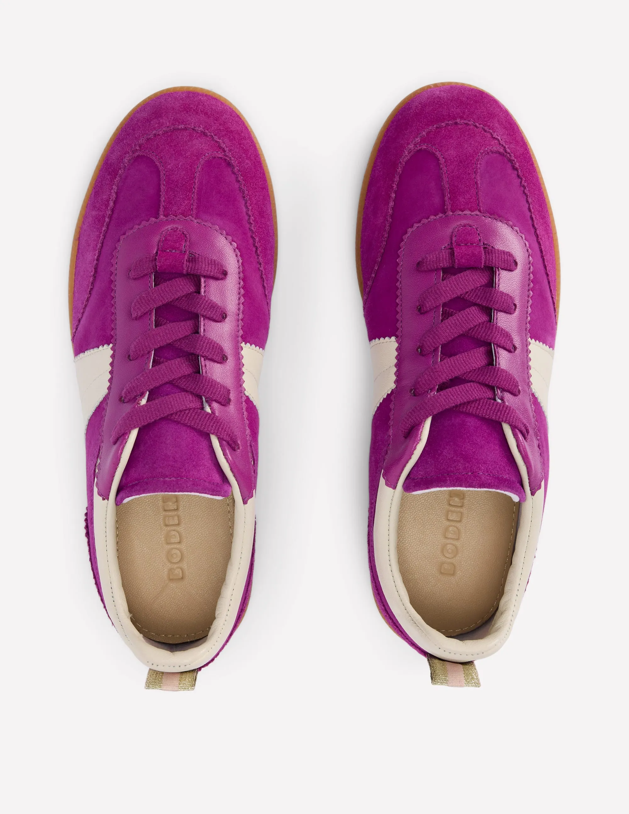 Erin Retro Tennis Trainers-Regal Purple balanced walk