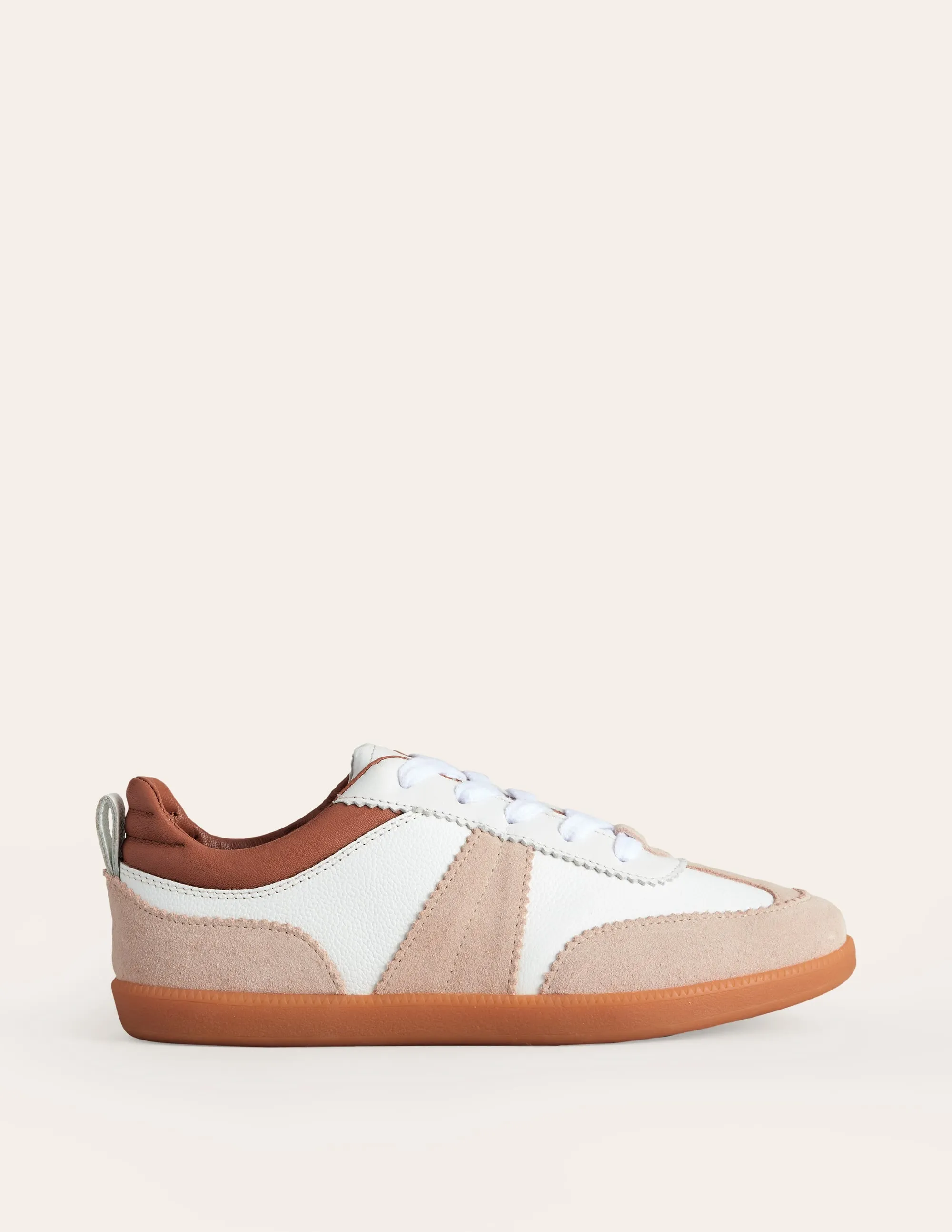Erin Retro Tennis Trainers-White Mix grip path