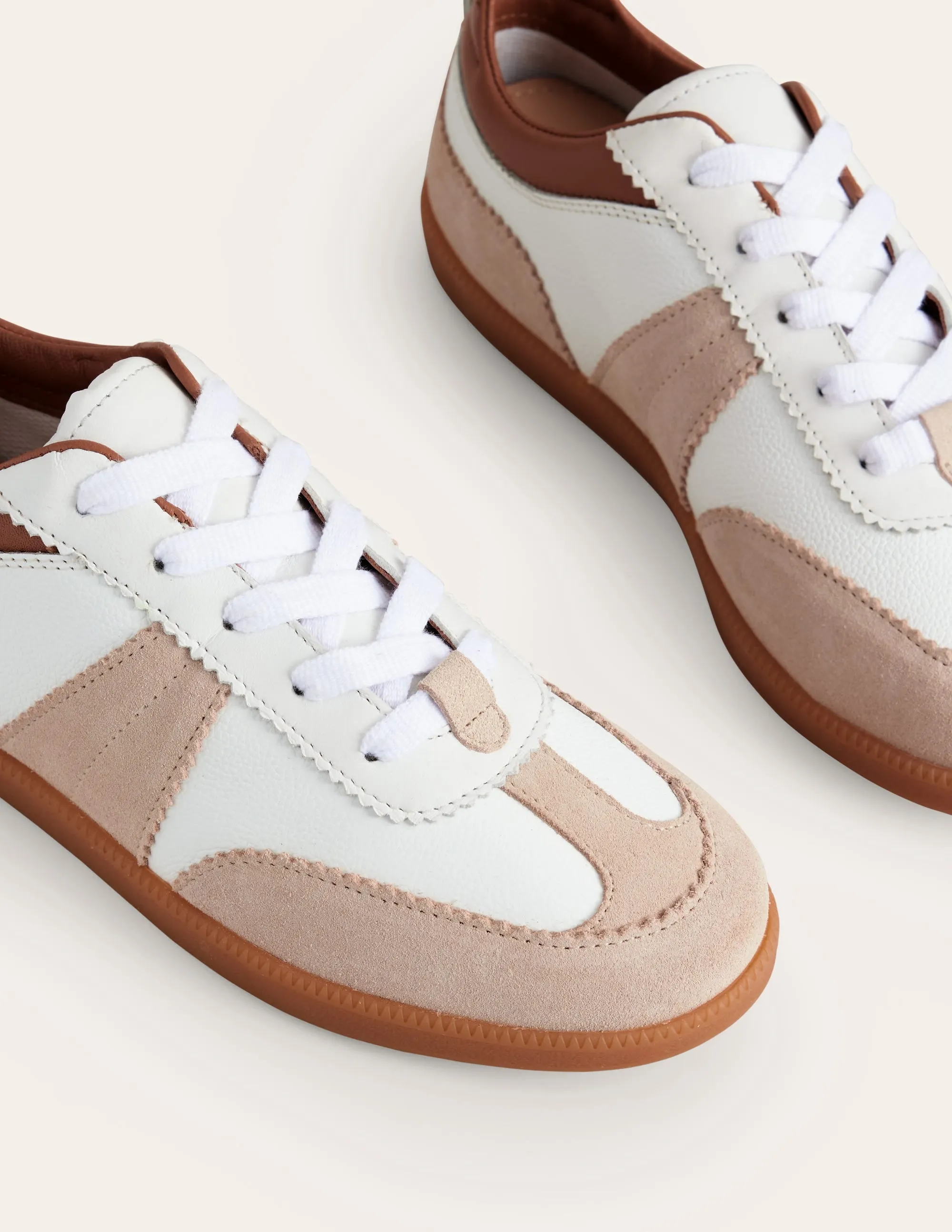 Erin Retro Tennis Trainers-White Mix fun mode